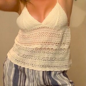 Kimchi Blue white lace top size XS